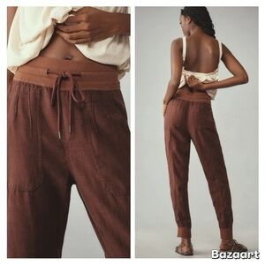NWOT Anthropologie The Nomad Brown High Waist Jogger Pants Sz XL